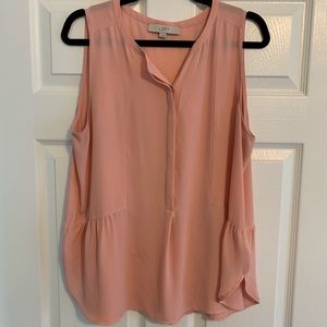 Peach sleeveless blouse